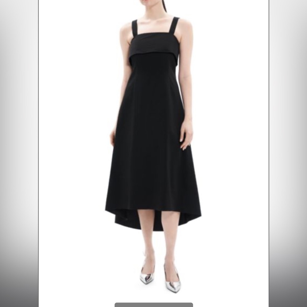 NWOT Theory Linen Blend Midi Dress - Black